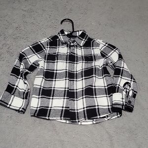 Kids Black and White Plaid Shirt